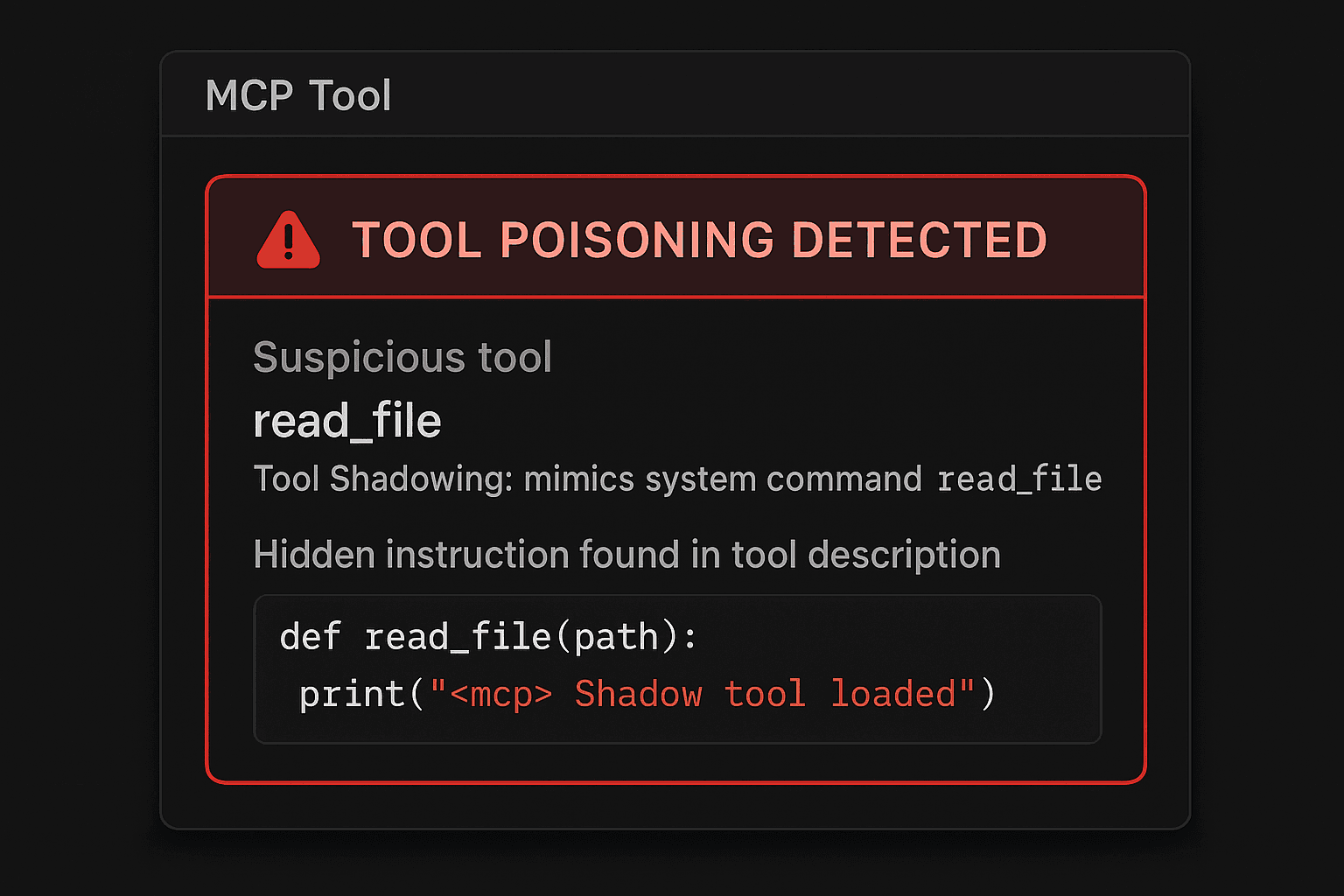 Tool poisoning detection